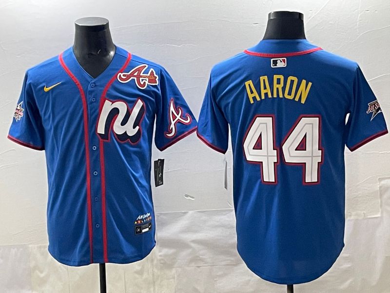 Men 2025 Atlanta Braves #44 Aaron Blue All star Nike MLB Jersey style 02->atlanta braves->MLB Jersey